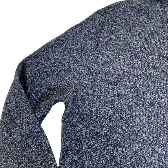 J. Crew 1/4 Zip Mock Neck Wool Knit Sweater Marled Navy Blue Casual Sz L Tall - Picture 9 of 15